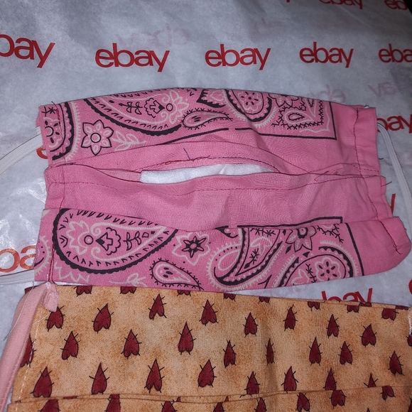 1 Filtered + 1 Unfiltered CLOTH Face Mask BANDANAS - Picture 4 of 8